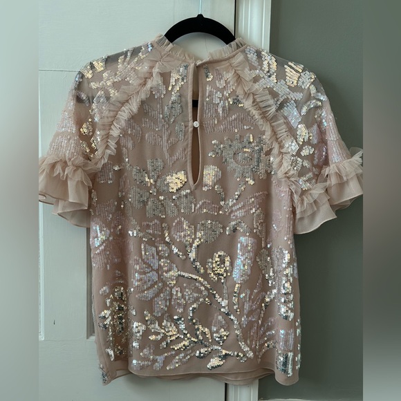 Needle & Thread “Floral Gloss” Floral Tulle Sequined Top - Picture 8 of 10